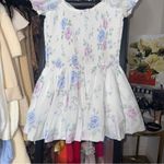 Hollister  Sofia White Floral Drop Waist Bubble Skirt Mini Dress Women M New NWT Photo 8
