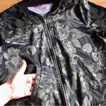 Old Navy  Active Leaf + Floral Bomber Jacket, Green, Black, Silver, Size M Photo 4