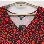 Ulla Popken Womens Tunic Top Size 28/30 Heart Dark Romantic Valentines Oversized Red Photo 2
