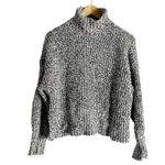 Madewell  Marled Wide Rib Knit Black White Turtleneck Sweater Size Small Photo 4