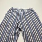 Bella Dahl  Split Hem Wide Leg Pant Multi Navy Womens Size XS Pockets Linen Blend Photo 13