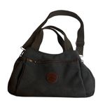 Black & Brown Canvas Shoulder Bag – 3 Compartments – Casual Everyday Tote Photo 0