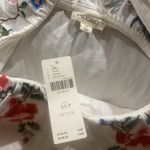 PILCRO FOR ANTHRO FLORAL NEEDLEPOINT EMBROIDERY BUTTON RUFFLE COLLAR COTTON CROP White Size XS Photo 10