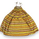 SWF A Line Dress zigzag Patterned smocked Summer Dress size small Gold Photo 5