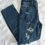 Aeropostale NWTs Distressed High-Rise Mom Jeans Dark Wash Size 2R Photo 0