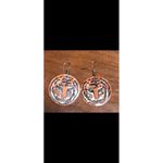 TIGER Wooden Earrings , Hippie, Boho Style, Trendy, Unique, Hand Painted by Sage Photo 2