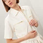 A.P.C White and Gold Denim Combinaison Hills Romper 42/10 Size L Photo 2