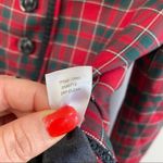 Pendleton  Vintage Collarless Plaid Red Button Front Blazer Size 8 Photo 5