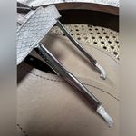 BCBGeneration BCBG flat sandal with silver bar size 8.5 white snakeskin strap Photo 1