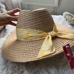 Kelly & Katie Straw Ribbon Panama Hat in Tan & Yellow NEW Photo 1