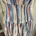 Ocean Drive  Striped Mini Dress - Blue and Pink Photo 1