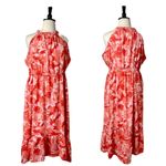 Nine West  Midi Dress High Neck Elastic Waist Hi Low Pink Camo Plus Women’s 2XL Photo 9