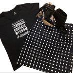 Ann Taylor  black skirt white squares Photo 0