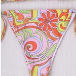 Micro Floral Print Halter Triangle Bikini Cheeky Bathing Suit Two Piece Large Multi Photo 4