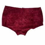 Anthropologie Honey Punch Burgundy Red Faux Suede Lace-Up Mini Shorts Western Boho M Photo 2