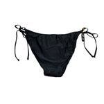 J.Crew  O-Ring Curved-Waist Cheeky String Bikini Bottom in Black Sz XXL NEW‎ Photo 2