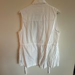 Sanctuary  White Linen Drape Utility Vest Sleeveless Layering Jacket Size M‎ Photo 4
