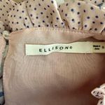 Ellison  Tansy Tiered Peplum Floral Midi Dress Women's Small Pink Polka Dot Flowy Photo 16