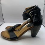 Miz Mooz  Verona Collection Open-Toe Black Leather Chunky Heel Sandals Sz 40 US 9 Photo 0