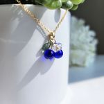 Blueberry Flower Necklace Gold Photo 2