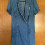 Vintage Ashlee Denim Studded Embellished Romper Size 14 Western Rodeo Concert Blue Photo 0