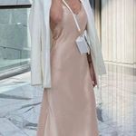 ZARA  maxi midi dress wedding dusty rose satin effect slip party evening  Photo 0