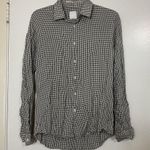 Sandro  Paris black white gingham plaid button down collared shirt medium Photo 0