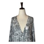 Haute Hippie Dress Women 3X Gray Snakeskin Jersey Tribe Maya V Neck Maxi Jungle Photo 2