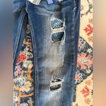 GRACE IN LA 258 NWT  Dark Blue Distressed Easy Fit Floral Skinny Jeans 26 Photo 2