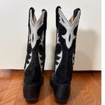 Dan Post Vintage  Black Suede White Stitching Cowboy Western Boots Size 6M Photo 3