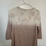 H by Halston H Halston Asymmetric Tunic Top White Tan Dots XS Photo 4