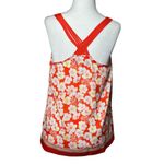 Lauren Conrad Floral S Sleeveless Top Strappy Back Boho Chic Neckline Orange Photo 4