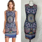Clover Canyon Stained Glass Neoprene Sleeveless Dress in Multi Size XS Photo 1