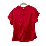 Red Pink Faux Silky Sheer Design Top Business Attire Shirt Women’s Size Medium! Photo 1