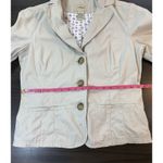 LL Bean Blazer Womens Size‎ 8 Button Front Neutral Beige Career Business Jacket Tan Photo 12