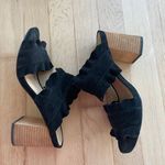 Free People Rosie Ruffle Mule Heels Black Suede Size 7 Photo 5