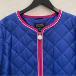 Dennis Basso DENNIS by Royal Blue Quilted Jacket with Contrast Piping Size M Photo 4