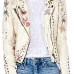 BLANK NYC Cream Floral Leather Jacket  Photo 0