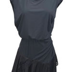 Free People NEW  Jazzy Women's Black Sleeveless Lace Ruched Mini T-shirt Dress XS Photo 0