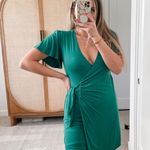Privacy Please Revolve Green Wrap Mini Dress Photo 0