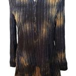 Adore accordion style blue and beige asymmetrical popover blouse Black Size M Photo 0