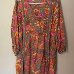 Rusttydustty Floral V-Neck Dress - Pink and Orange Photo 0