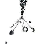 Lia Sophia  Silver Charm Tassel Pendant Necklace Y2K Style & Bead Earrings Photo 1
