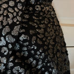 IRO Paris Black Metallic Silver Brocade Animal Print Mini Skirt Size 36 Glitter Photo 11