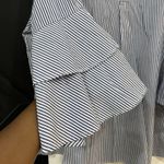 For Cynthia Women Striped Collared Tunic Top Pockets Bell Sleeve 3X Plus Photo 1