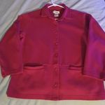 Talbots  Red 100% Cotton Button Up Jacket ribbed with Pockets Size Large Photo 0