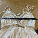 NWOT Lulus Santorini Scene White Metallic Gold Swiss Dot Lace Maxi Dress Photo 8