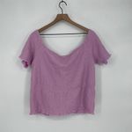 BP Smocked Off The Shoulder Top Lavender Purple Puff Sleeve Plus Size 3X Photo 4