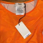 NWT Fuzzi Ruffle Mesh Dress Orange Size XS Photo 5