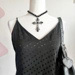EXPRESS  Black Polka‎ Dot Top, Y2K, 2000s, Office Siren, Retro, Minimalist, Small Photo 1